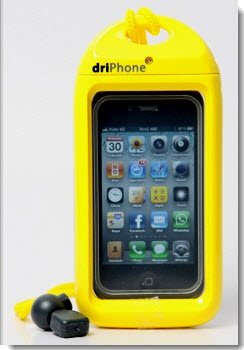 Protect your costly IPhone or mobile device from salt water spray, pouring rain, or a deep water dunking with the innovative driPhone cover from New Zealand. Choose from yellow, black or white for yo