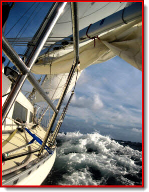 Keep the rail clear of the water. Friction causes the boat to slow and pivot toward the wind. Look for the five signs below that let you know it&##x27;s time to reef your sails to maintain balance and maxim