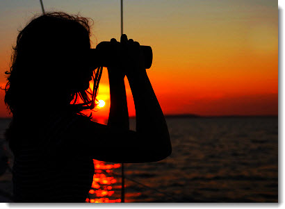 Scan the horizon for sea monsters with long steel tentacles attached to their prey. Know the three action steps to take to keep your small sailboat and sailing crew safe and sound on the busy waters o
