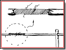 Meathooks can injure your crew. Clip, file, and tape over them for a quick temporary repair. &##x28;illustration from Seamanship Secrets&##x29;